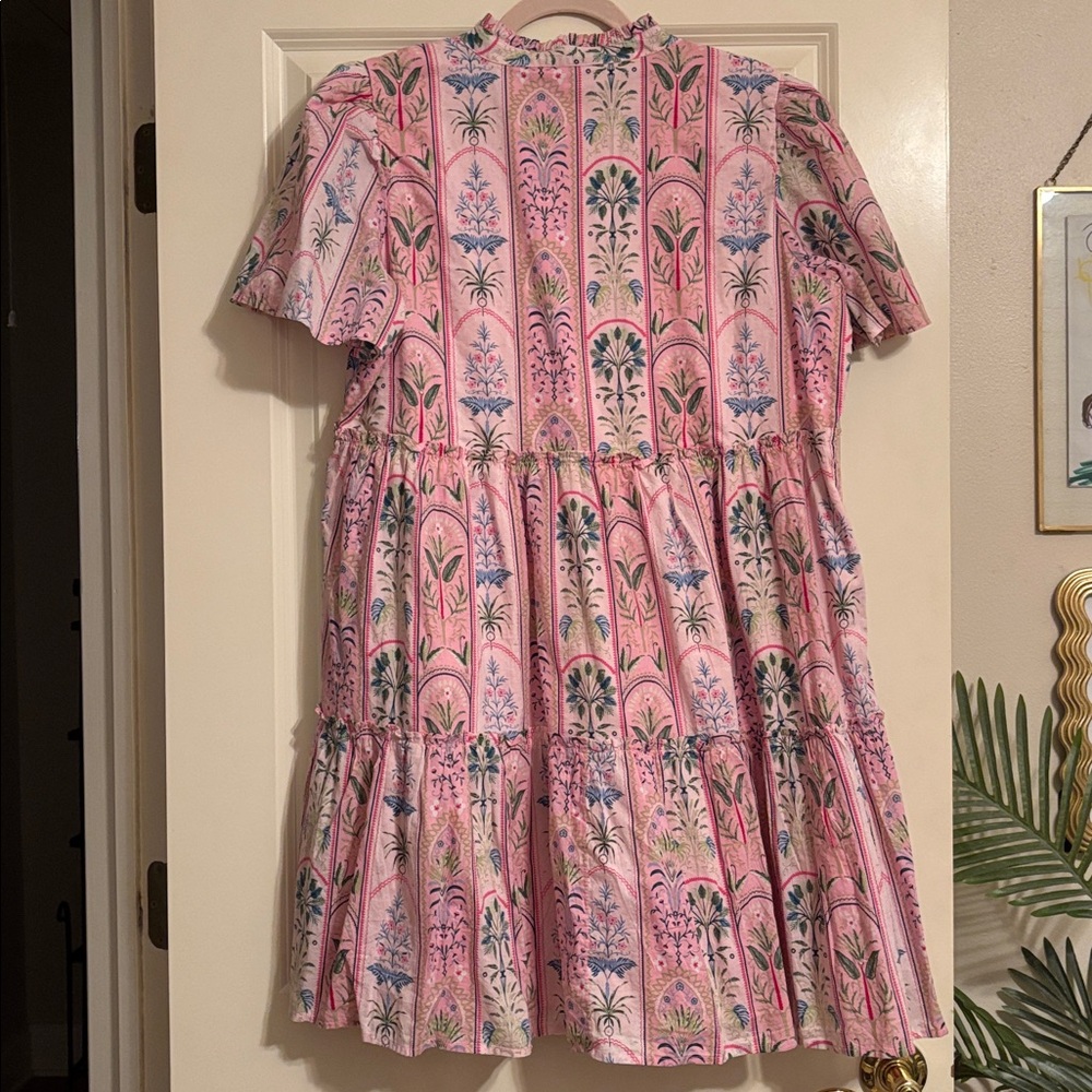 Crown & Ivy Pink and Blue Patterned Babydoll Dress - Picture 8 of 8